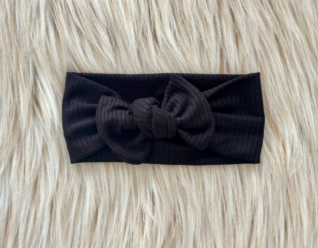 Rhett Ribbed Black Headband