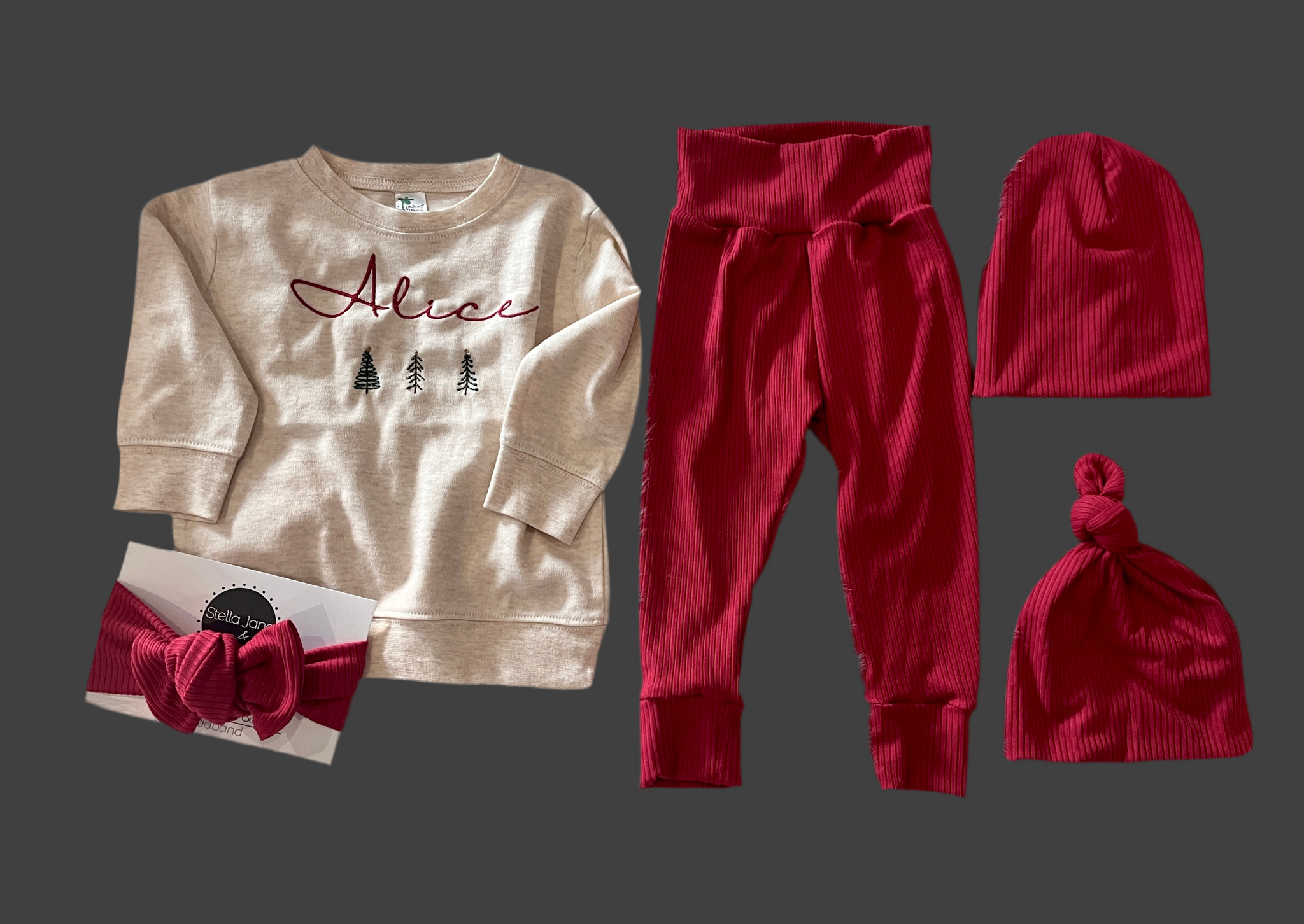 Layne Red  Leggings + Personalized  Shirt + Set