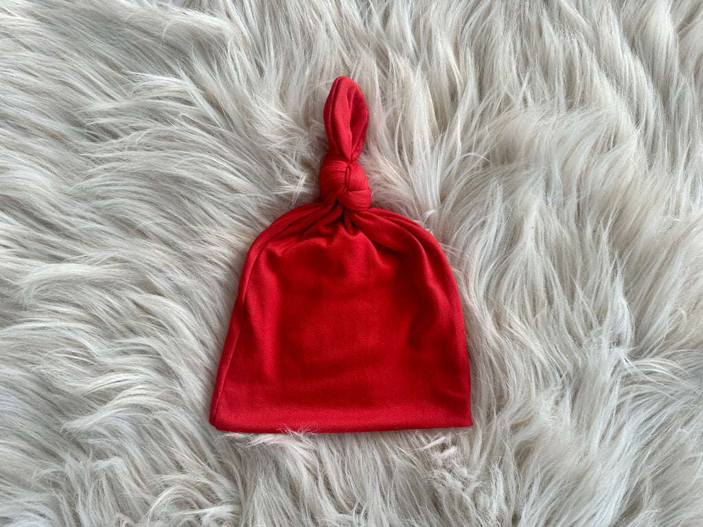 Sloan Bright Red Top Knot Hat