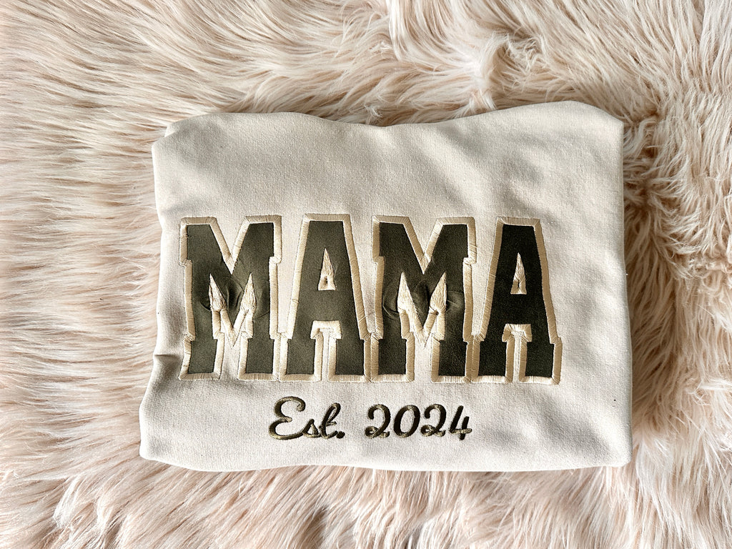 Custom Personalized Embroidered Mama, Gigi, Nana, Auntie Hoodie