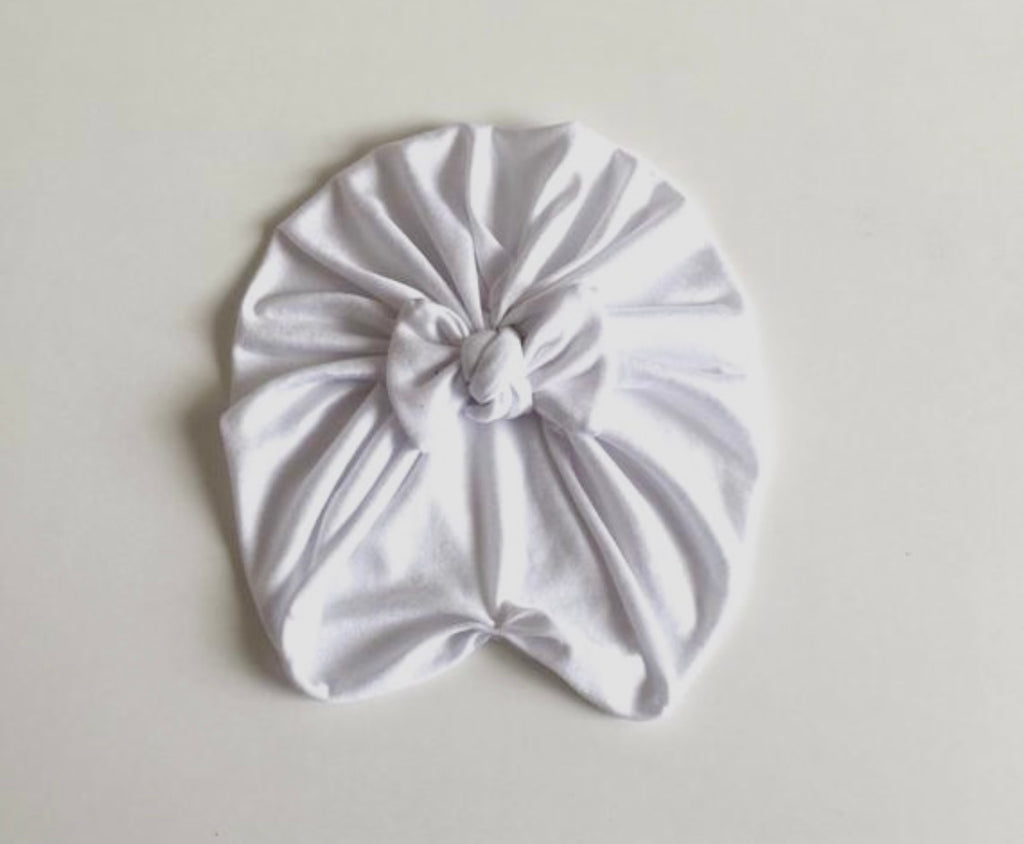 Skylar White Bow Turban