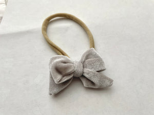 Silver Gray Velvet Nylon Headband