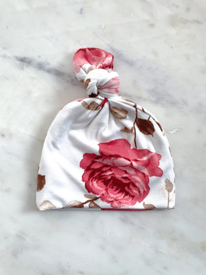 Abigail Floral Top Knot Hat