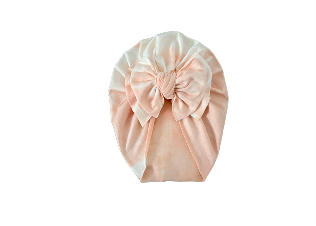 Isla Blush Marble Modern Bow Turban