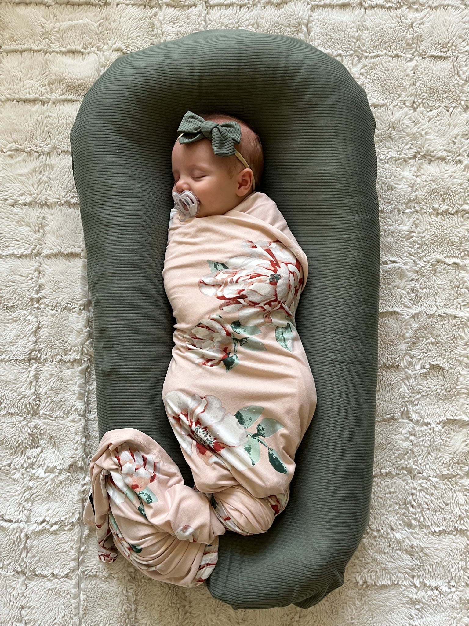 Winnie Light Blush Floral Swaddle