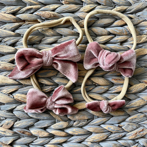 Blush Pink Velvet Nylon Headband