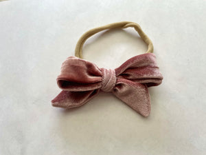 Blush Pink Velvet Nylon Headband