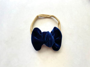 Navy Blue Velvet Nylon Headband