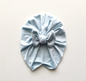 Ice  Blue Bow Turban