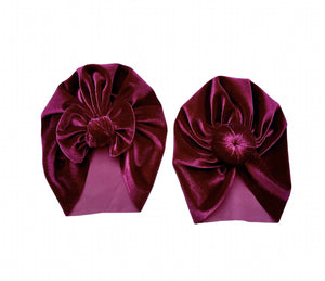 Wine Velvet Turban