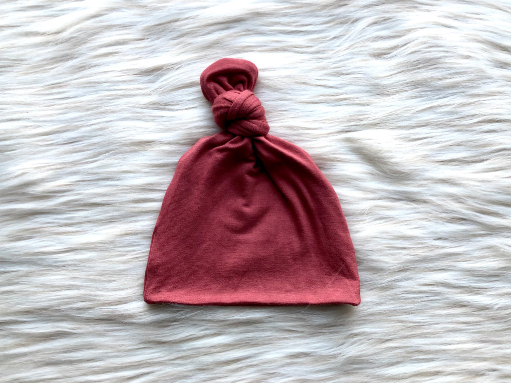 Zane Dusty Red Top Knot Hat