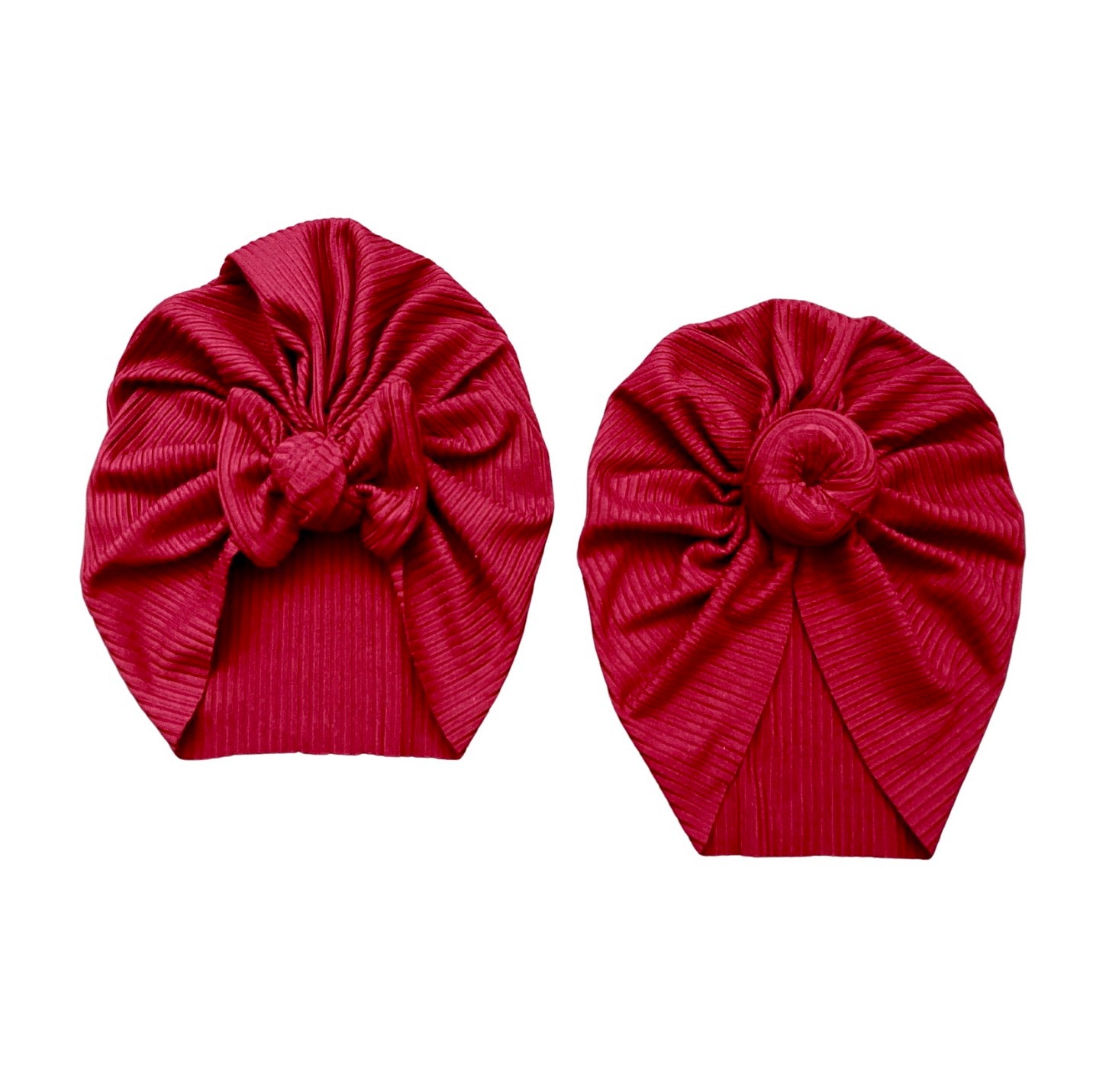 Jane Floral + Layne Red Rib Turban + Headband Set