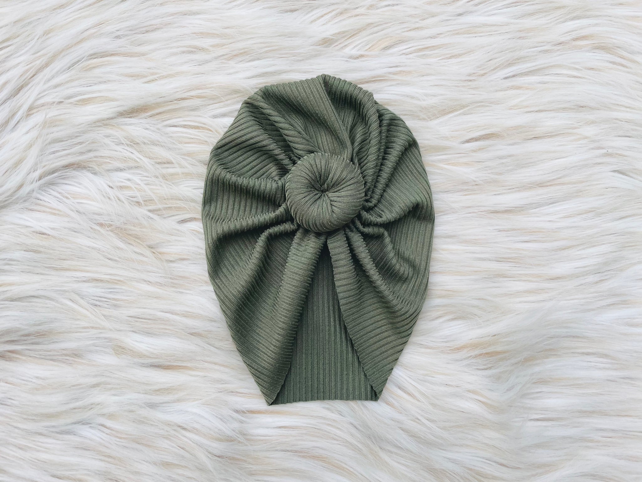 Max Ribbed Sage Green Leggings + Turban + Headband Set