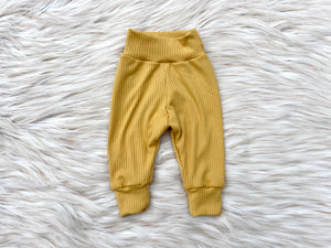 Oliver Ribbed Dusty Mustard Legging + Blush Little Sister Shirt+ Turban + Headband Set