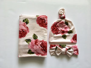 Bridgette Pink Floral  Swaddle  Set