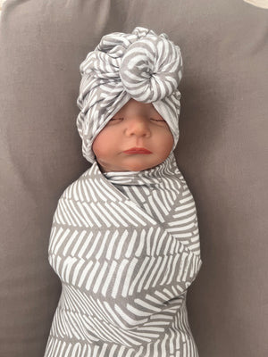 August  Swaddle + Turban Set