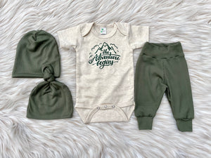 Max Ribbed Sage Green Leggings +Adventure Shirt Set