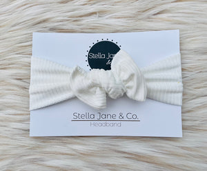 Jovi Ribbed Ivory Headband