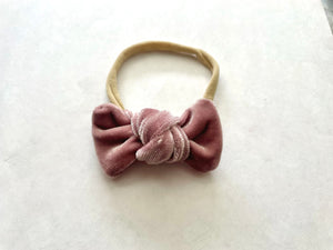 Blush Pink Velvet Nylon Headband