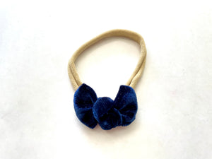 Navy Blue Velvet Nylon Headband