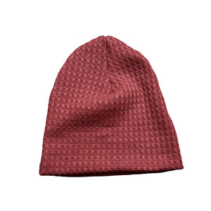 Dusty Red Waffle Slouchy Beanie