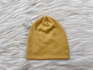 Oliver Ribbed Dusty Mustard Slouchy Beanie