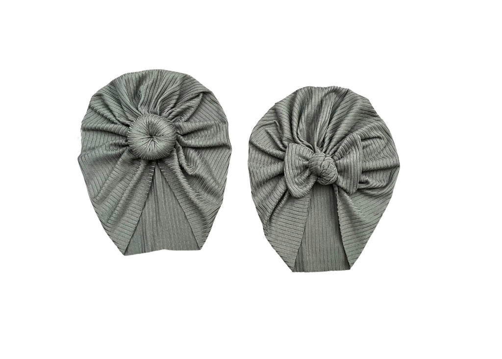 Max Ribbed Sage Green Turban