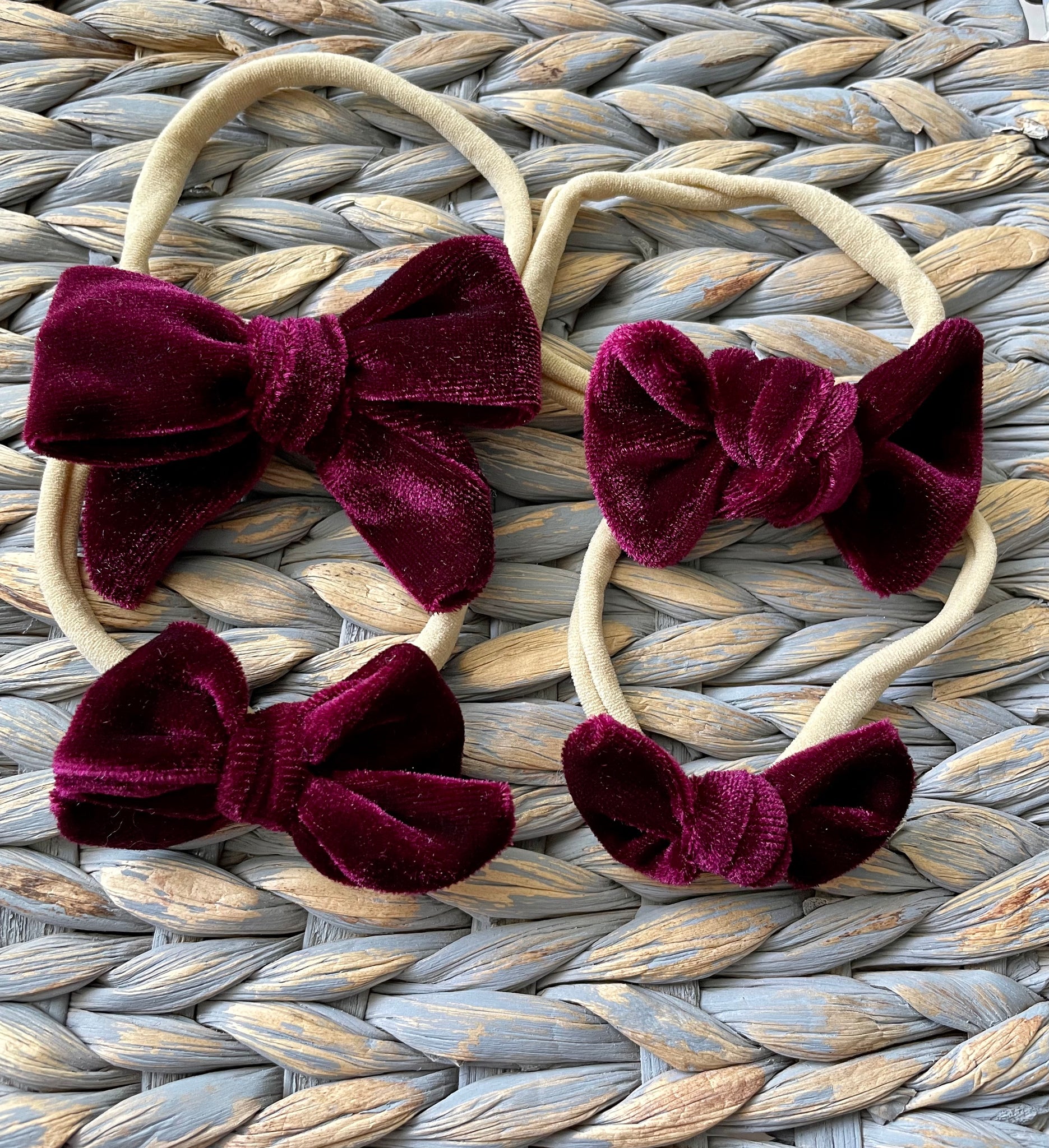 Wine Velvet Nylon Headband