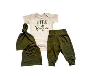 Jayden Olive Green Leggings +Little Brother Shirt + Set