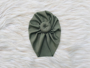 Max Ribbed Sage Green Turban