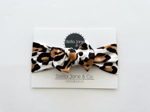 Ivy Leopard Swaddle + Hat + Headband Set