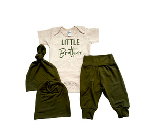 Jayden Olive Green Leggings +Little Brother Shirt + Set