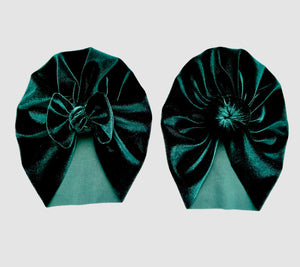 Hunter Green Velvet Turban