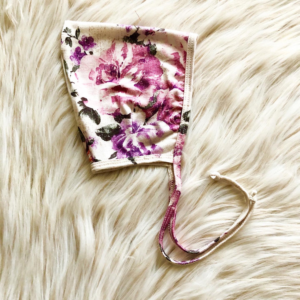 Lucy Mauve Floral Bonnet