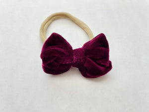 Wine Velvet Nylon Headband