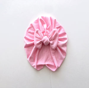 Bubblegum Pink Bow Turban