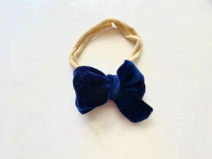 Navy Blue Velvet Nylon Headband