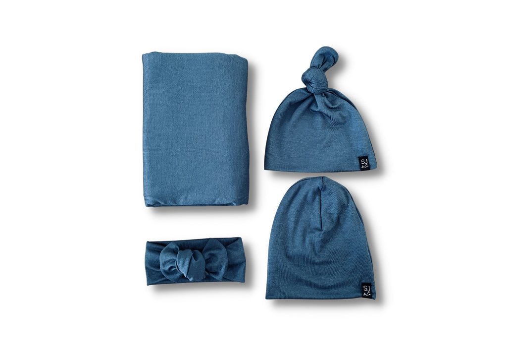 Jude Dusty Denim Blue Swaddle Set