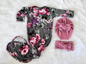 Sienna Floral Gown + Modern Turban Set
