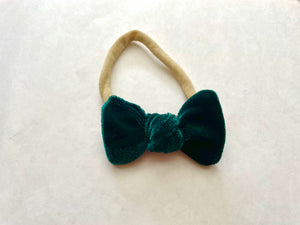 Hunter Green Velvet Nylon Headband