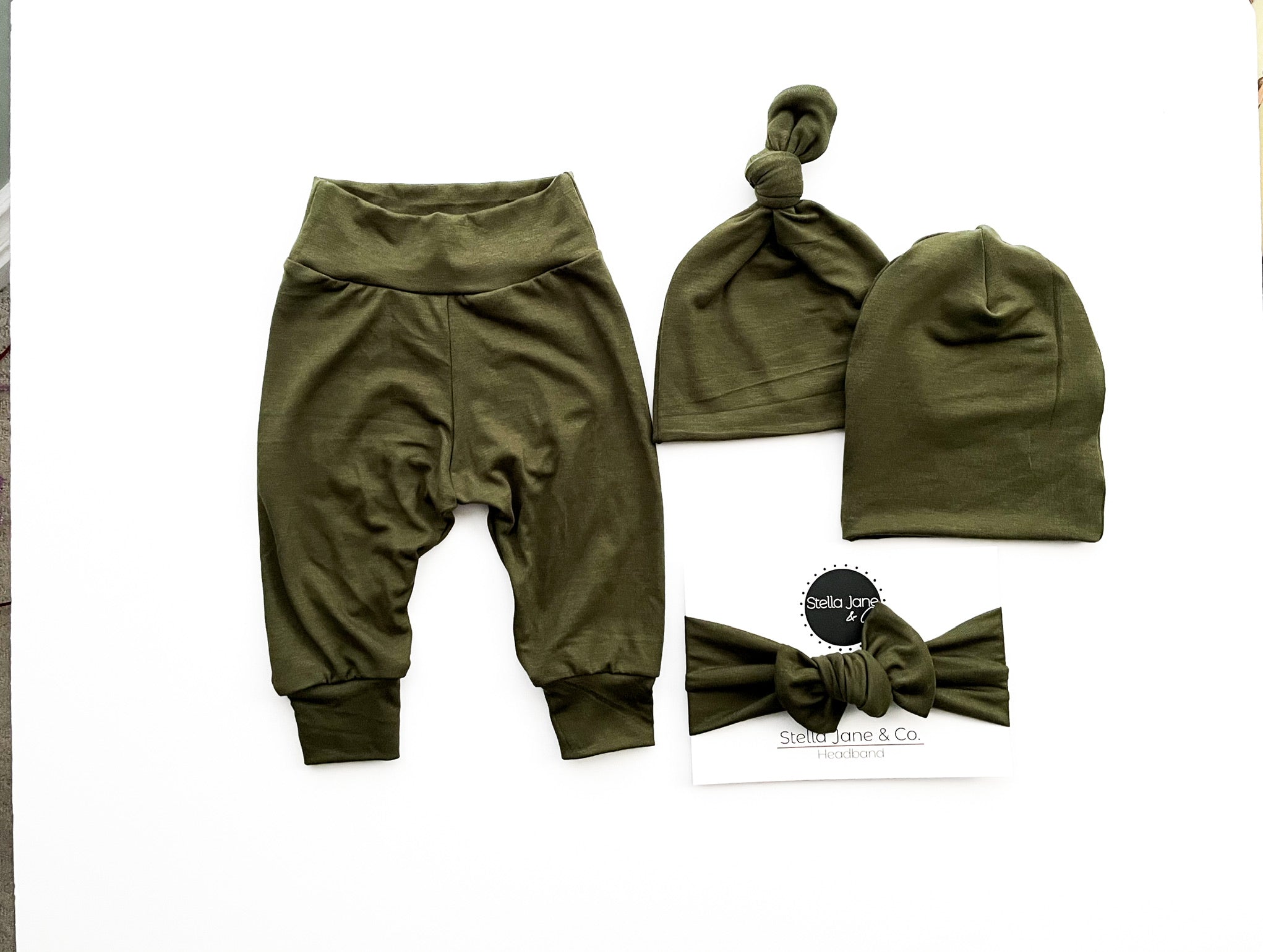 Jayden Olive Green Leggings +Adventure Shirt Set