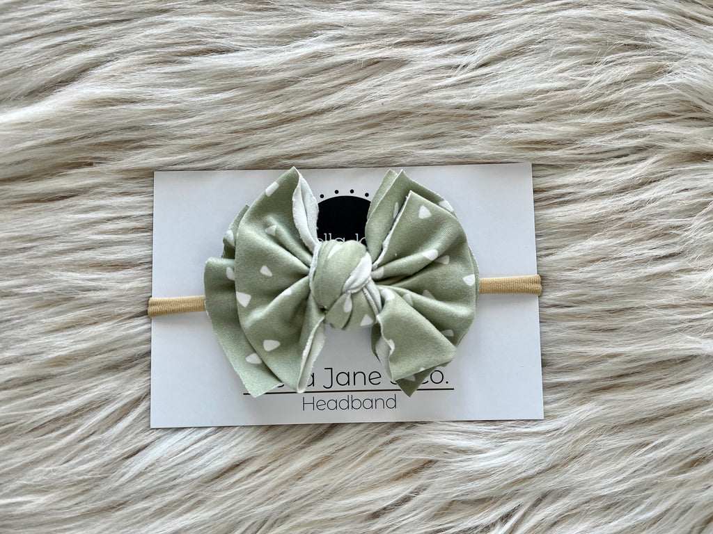 Hayden Sage Green Modern Bow Nylon Headband