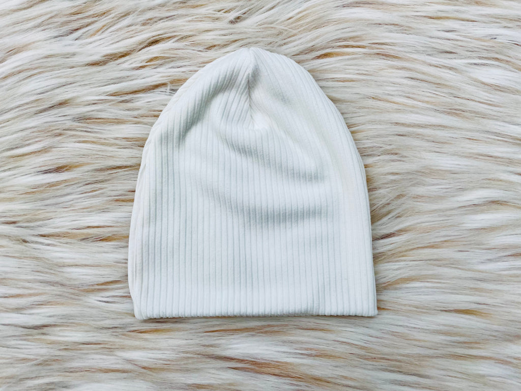 Jovi Ribbed Ivory Slouchy Beanie