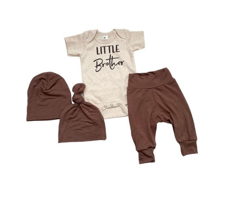 Asher Espresso Brown Leggings +Little Brother Shirt + Set