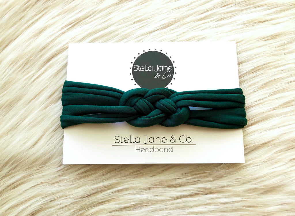 Jaxon Hunter Green Turban Sailor Knot Headband