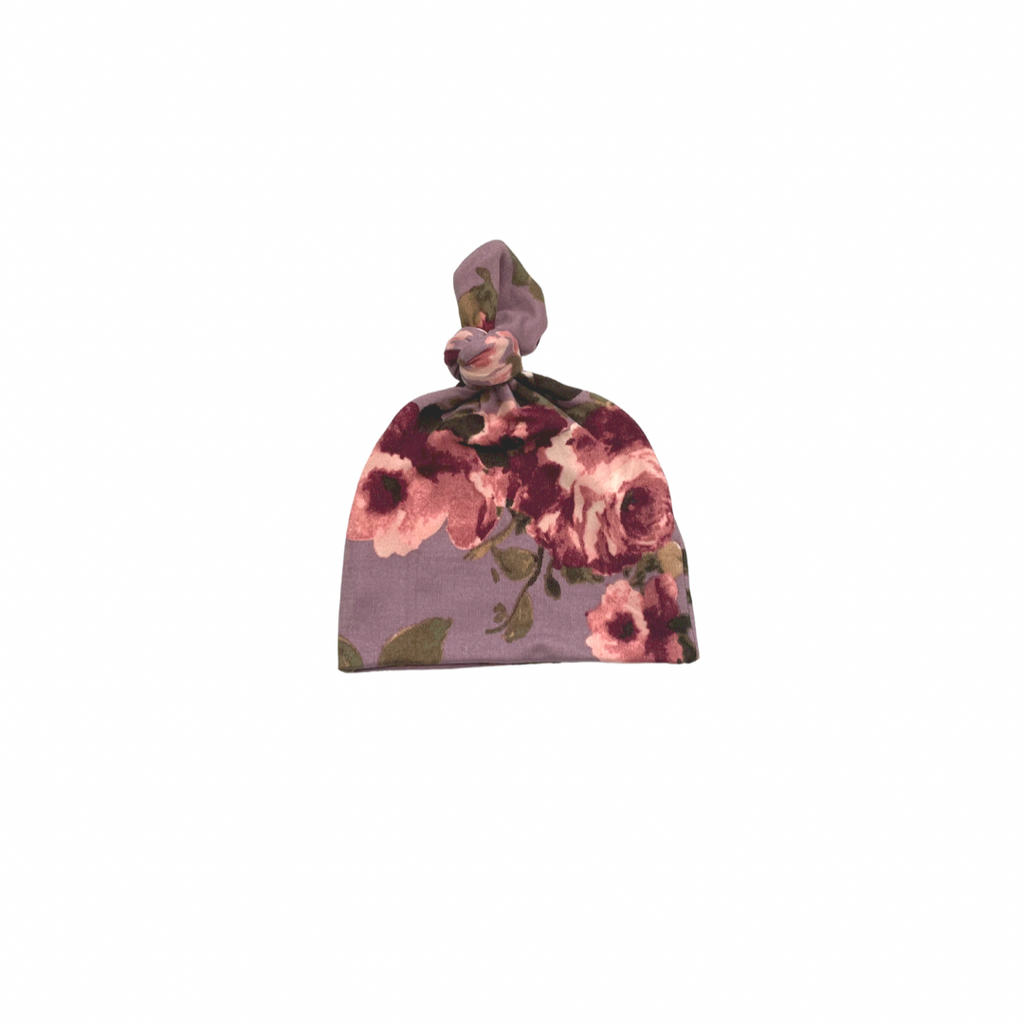 Stella Purple  Floral Top Knot Hat