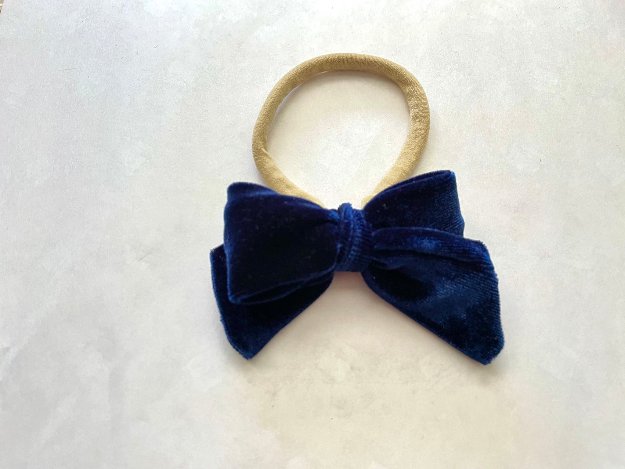 Navy Blue Velvet Nylon Headband