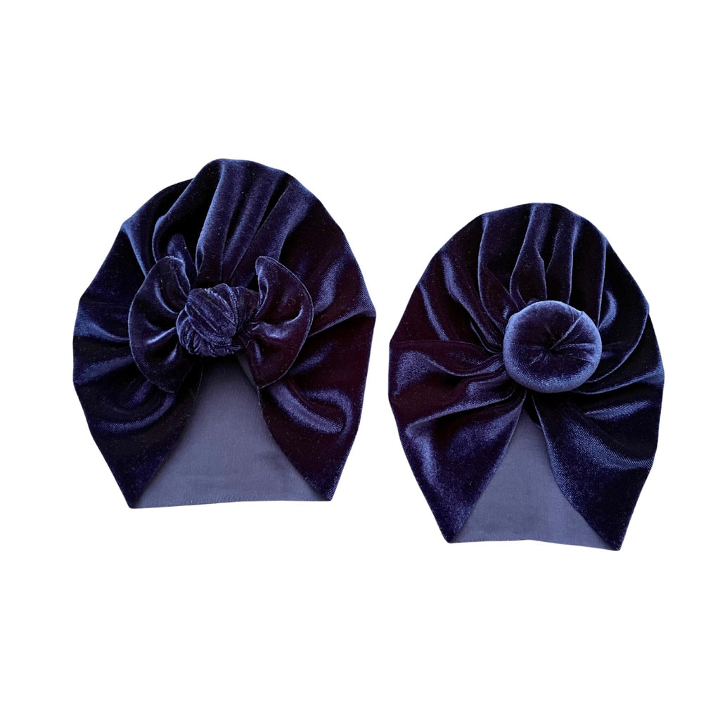 Navy Blue Velvet Turban