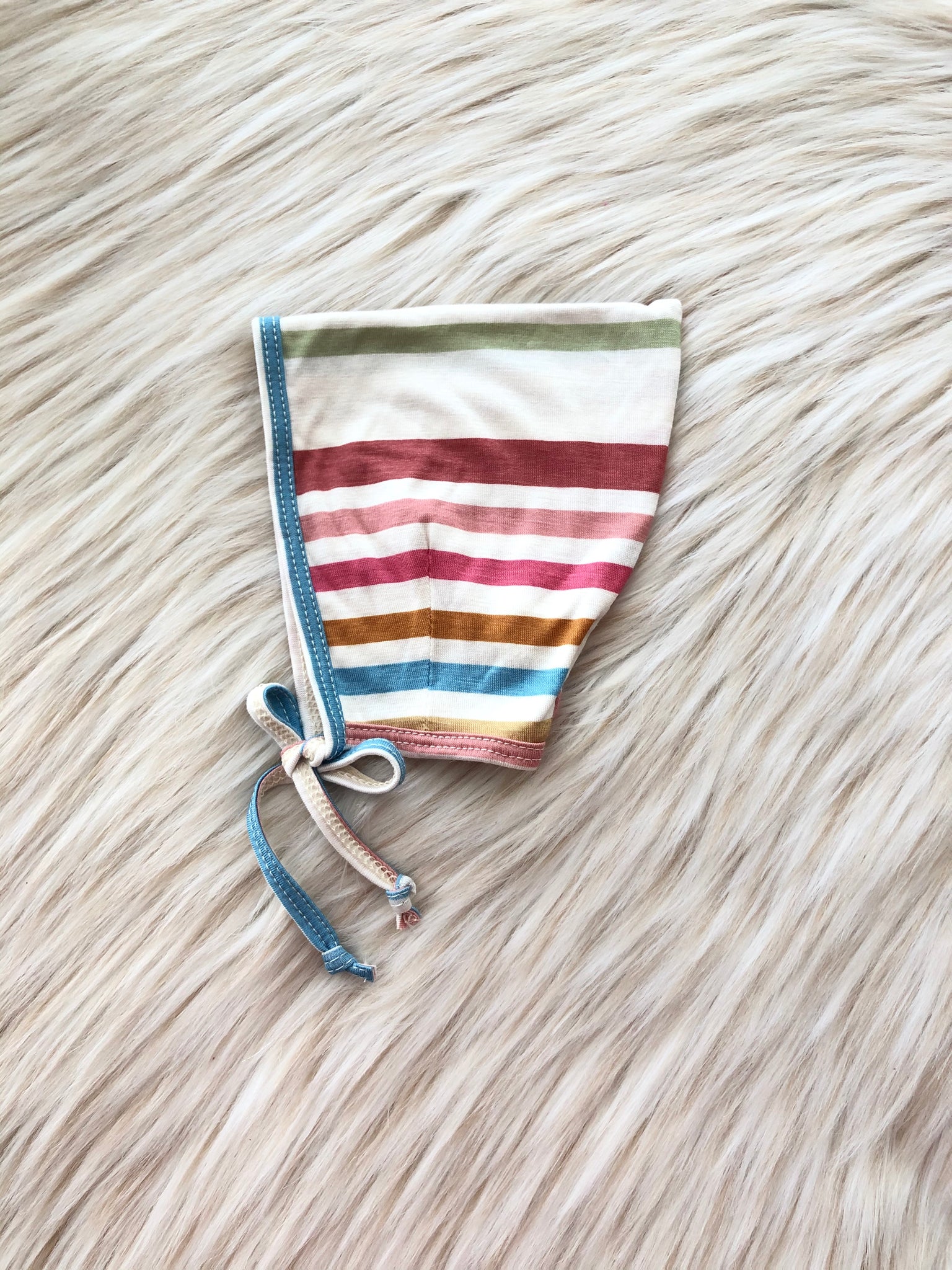 Amelia Rainbow Stripe Bonnet