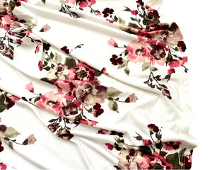 Morgan Wine and Pink Floral Swaddle